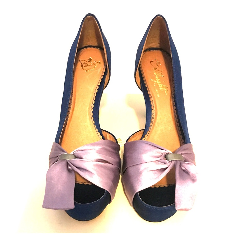 Miss Albright Satin Peep Toe Pumps